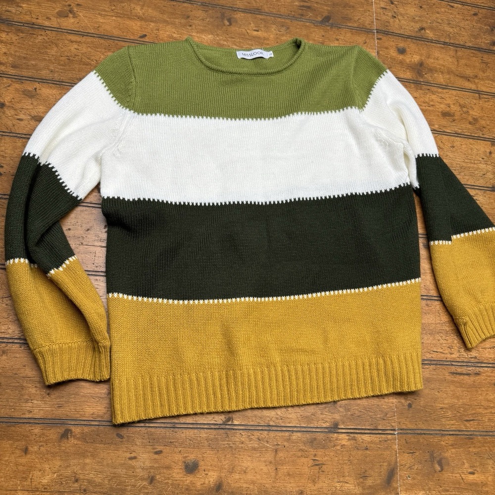 MISSLOOK Women's‎ Colorblock Sweater Size Large